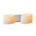 Επιτοίχια απλίκα δίφωτη από λευκά γυαλιά σε κυλινδρικό σχήμα και μεταλλική βάση στήριξης σε χρώμιο | Aca | OYD100452W